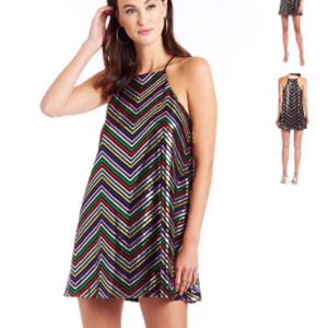 Amanda Uprichard Halette Sequin Colorful Mini Dress Size Medium NWT